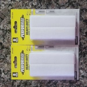 Lot Of 2 White 8 piece Heavy Duty hook & loop tape 1" width 4" length indoor